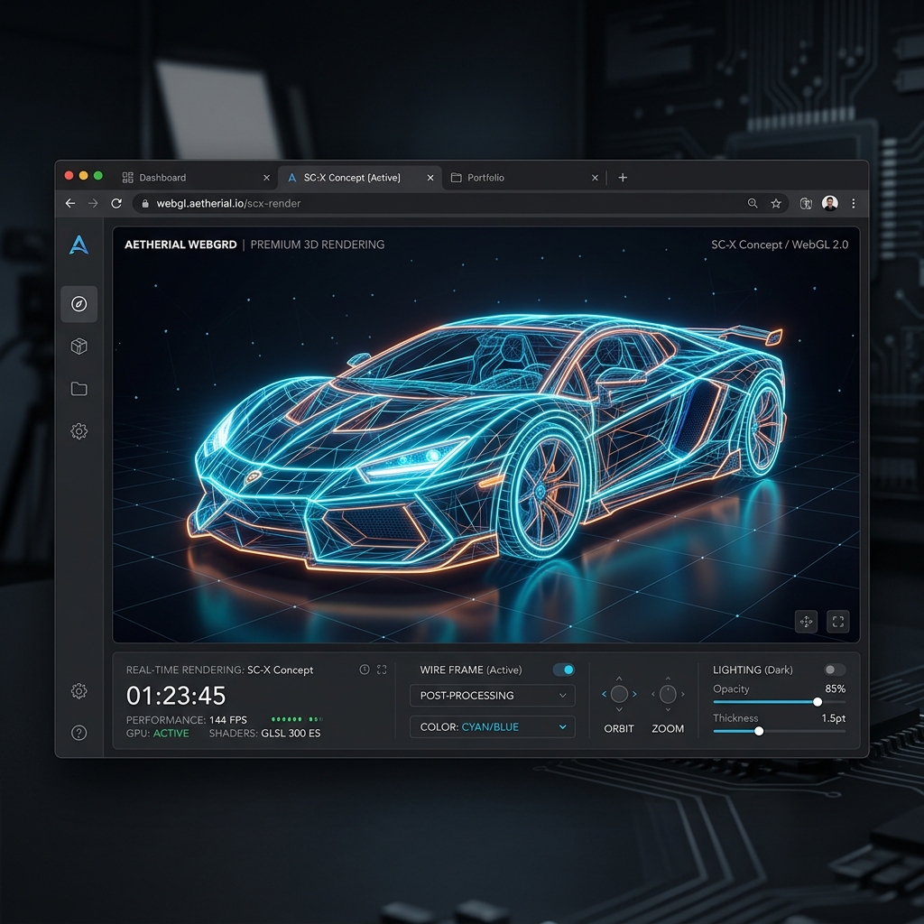 3D Wireframe rendering in a web browser
