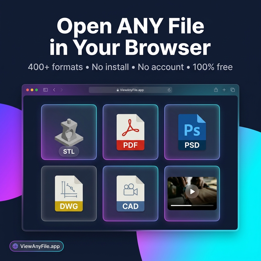 ViewAnyFile.app hero — all file types