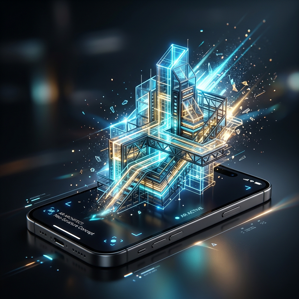 3D USDZ model breaking out of a smartphone for AR preview